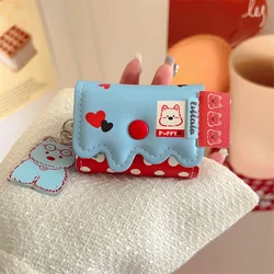Cute Polka Dot Earphone Case For Apple Airpods 4 Pro 2 3 Cover with Puppy Charm Leather Headphone Charging Cases For Airpod Pro