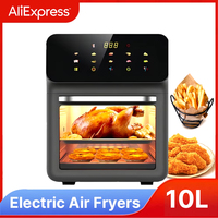 10L Large Capacity Electric Air Fryers Oil-free Automatic Household Kitchen 360° Baking Convection Oven Deep Fryer without Oil