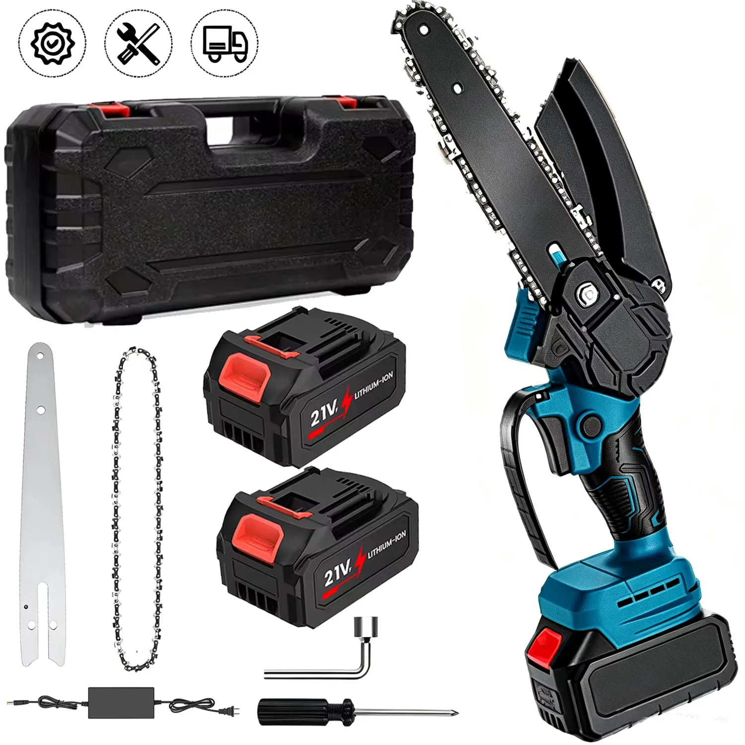 Mini sierra eléctrica de 6 pulgadas, motosierra inalámbrica, herramientas de jardinería para trabajar la madera, cortador de ramas de árboles portátil para batería Makita de 18V