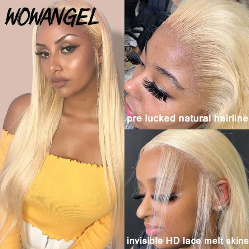 Wow Angel 613 HD Lace Frontal Perücke 13X6 Voll-Lace Front Glatte Perücke Echthaarperücke Vorgezupft Natürlicher Haaransatz Für Frauen Ohne Klebstoff – Detail 4