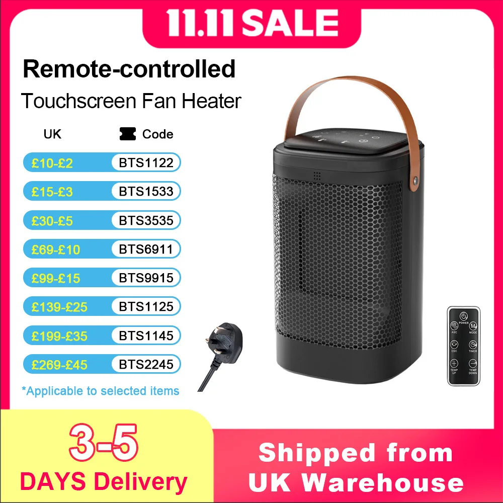 New Fan Heater Wall Mounted Electric Heater Heater Warm Air Cold Air Dual Mode with Remote Control Heater Air Conditioner