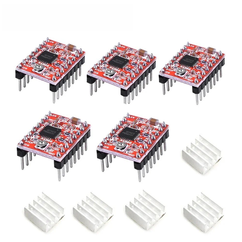 5szt Części do drukarek 3D A4988 DRV8825 Sterownik silnika krokowego z radiatorem Do SKR V1.3 1.4 GTR V1.0 RAMPS 1.4 1.6 MKS GEN board — zdjęcie produktu 7