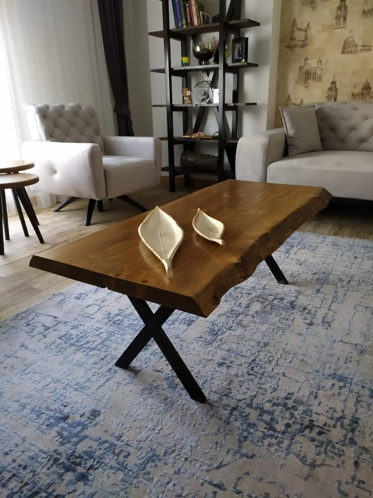 natural wood coffee table