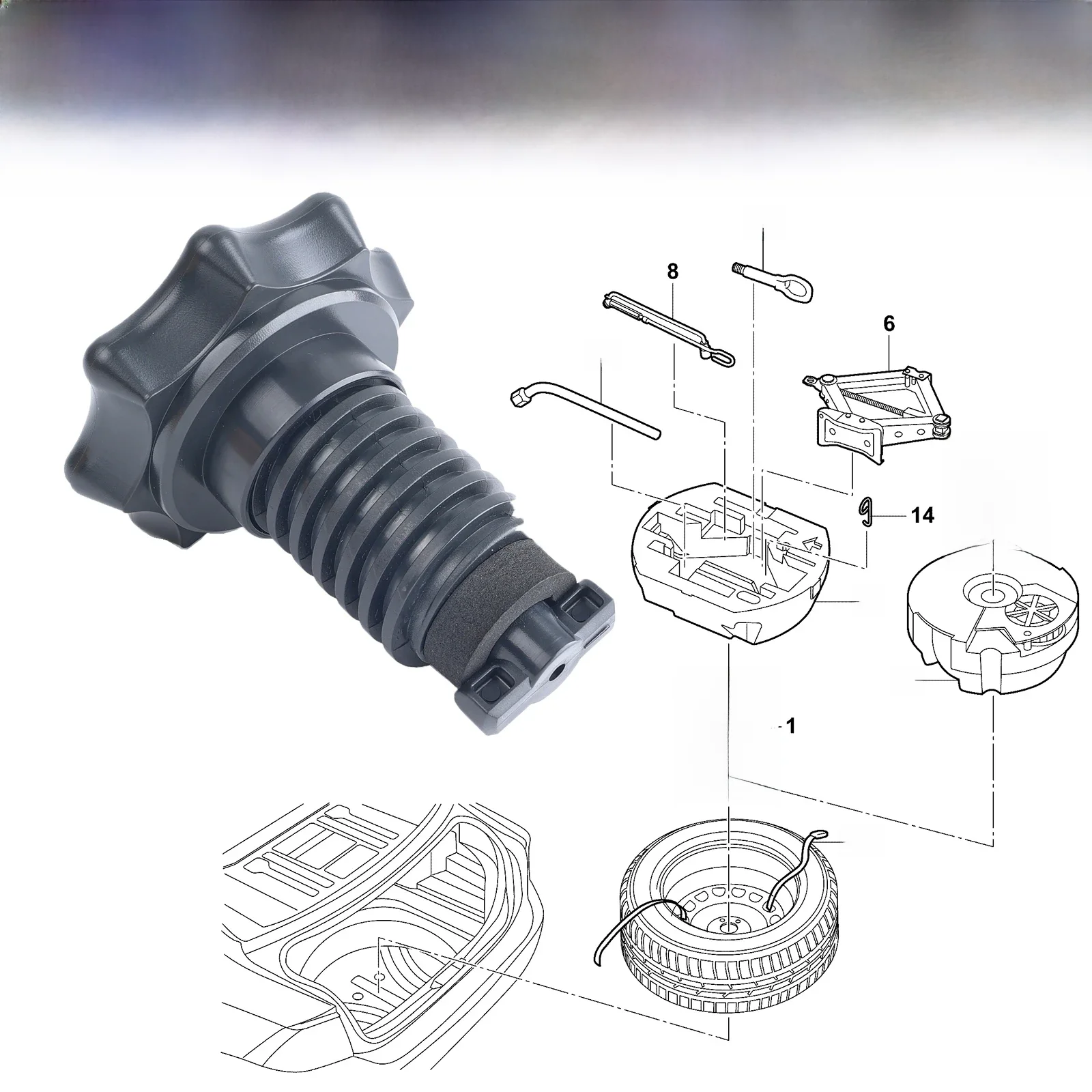 1 pièce pour VW EOS Scirocco Passat Jetta Beetle Golf Golf Plus roue de secours pneu maintien fixation montage