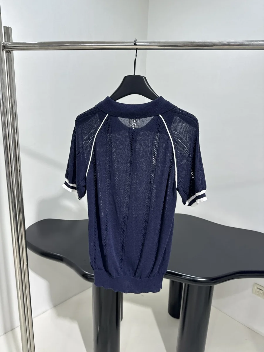 

2025 New Sweater Wool Polyester Solid Buttons Short-sleeved Coat Pullover Fashionable Versatile Slimming Figure-hugging