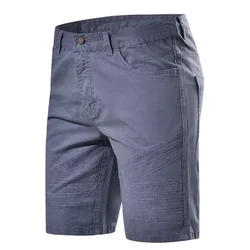 Summer Cotton Middle Waist Male Luxury Casual Business Social Men Shorts Printed Beach Shorts Stretch Chino Short