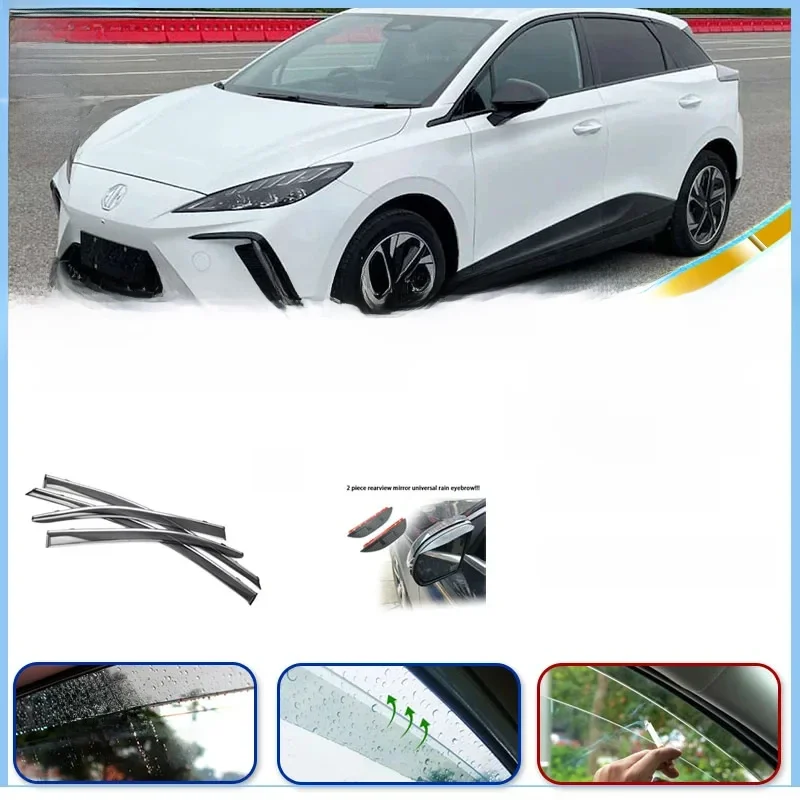 Okno samochodu osłony do MG4 EV MG MULAN EH32 2022 2023 2024 2025 wodoodporne deflektory osłony przeciwdeszczowe szyby akcesoria markizy — zdjęcie 2