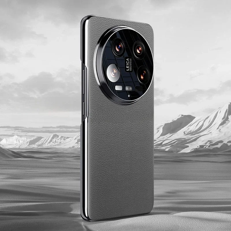 Etui na Xiaomi 14 Ultra luksusowe skórzane obiektyw zapobiegający upadkowi pełne pokrycie ochronna tylna pokrywa dla Mi 14Ultra odporny na wstrząsy zderzak — zdjęcie produktu 7