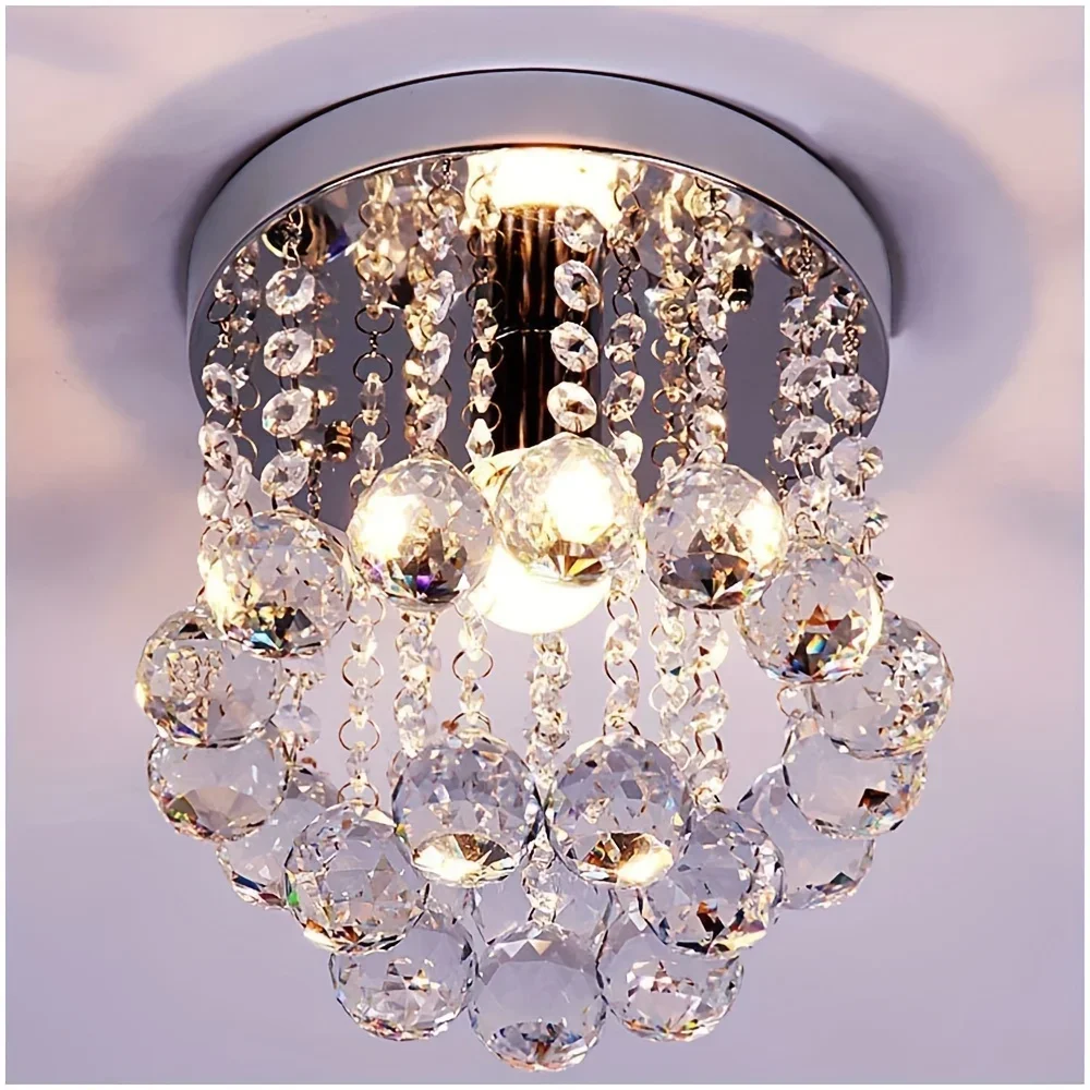 SUNMEIYI crystal ceiling light E27 bulb 80V-265V living room, dining room, hallway light, room light luxury crystal chandelier