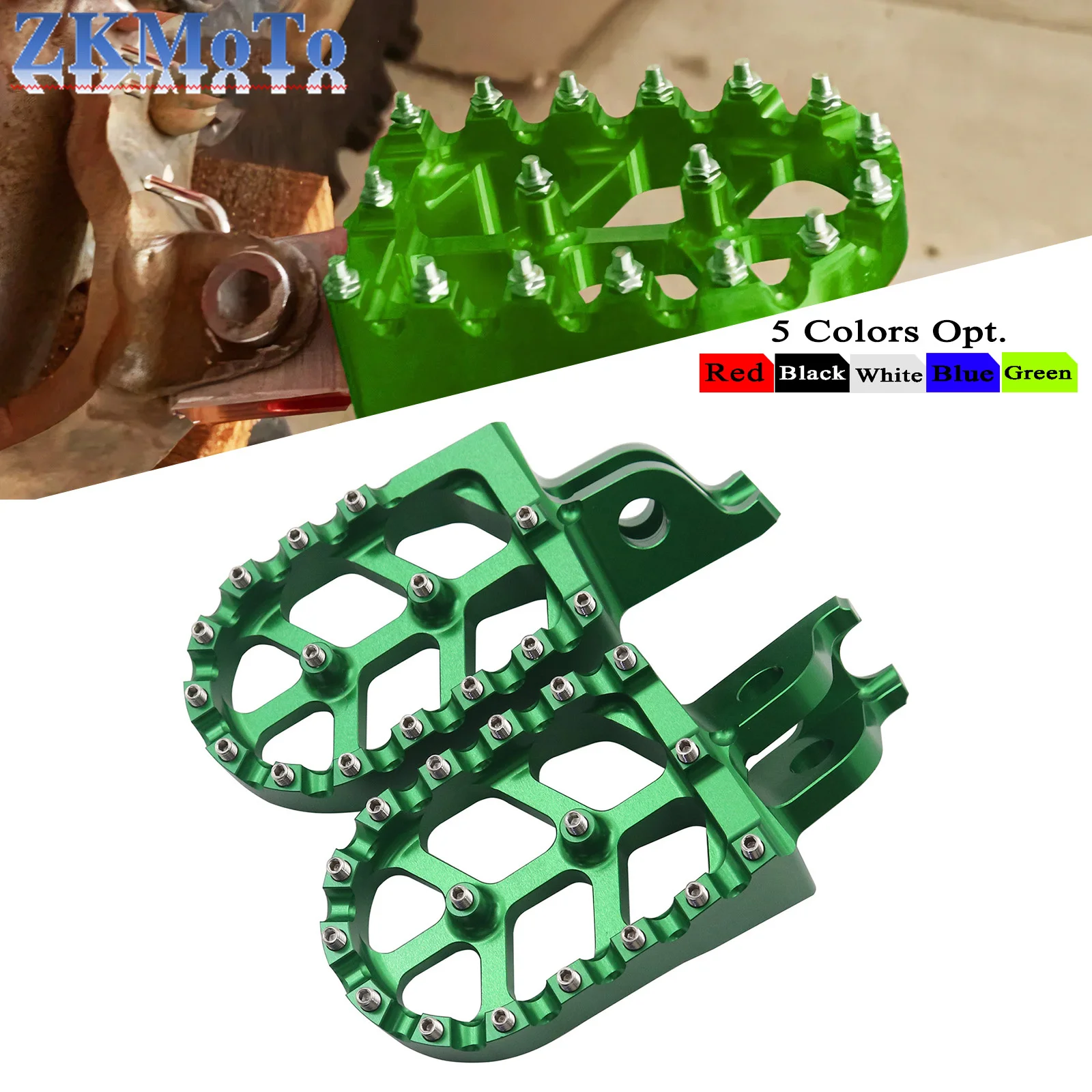 Motorcycle CNC Rests Pedals Footpegs Foot Pegs For Kawasaki KX250F KX250 KX450F KX450 KX250X KX450X KX KLX 250F 450F 2008-2022