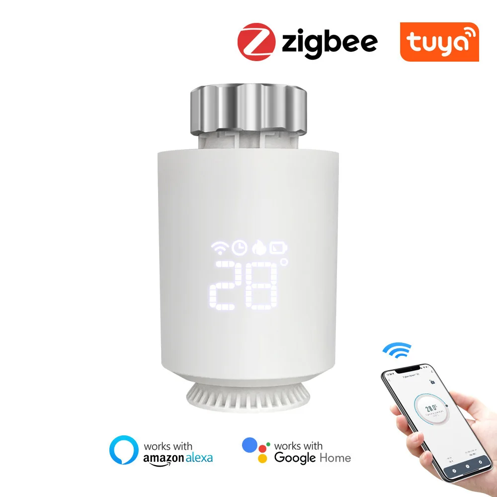 Tuya ZigBee Radiator Actuator Thermostat Smart TRV Thermostatic Valve Temperature Controller Support Alexa Google Home TRV06