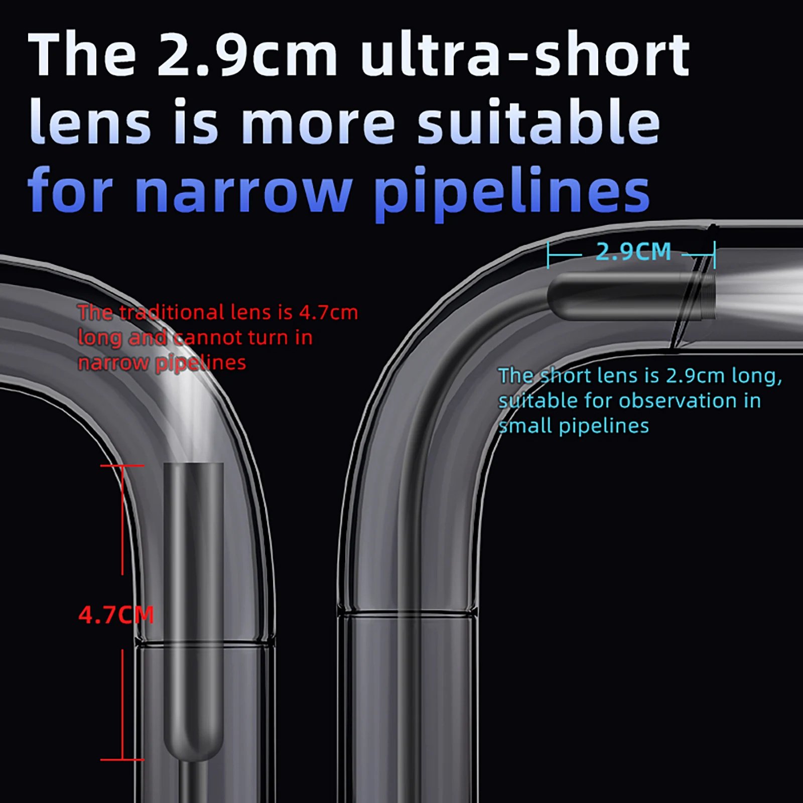 Dual Lens Digital Industrial Borescope 1080P 4.3" IPS Handheld Endoscope Camera with IP67 Waterproof Snake Sewer For Car