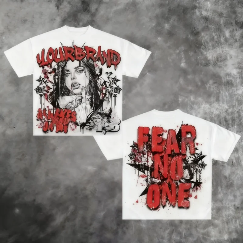 

Fear No One Graphic Tee Edgy Streetwear Apparel With Front And Back Fear No One Design For Men Women Fashion Trendy Top