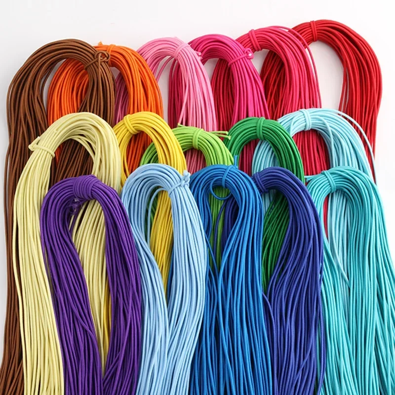 NONE Bande élastique ronde colorée de haute qualité, 2mm, corde élastique ronde, ligne élastique, accessoires de couture, bricolage, 5 mètres 3