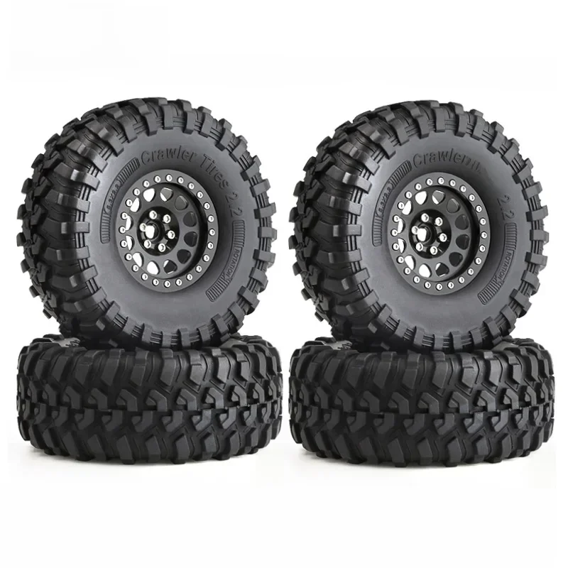 Jeu de pneus de jante de roue Beadlock en métal, 130mm, 2.2 pouces, pour voiture sur chenilles 1/10 RC Axial SCX10 Wraith RR10 Capra Traxxas TRX4 YK4082 YK4083