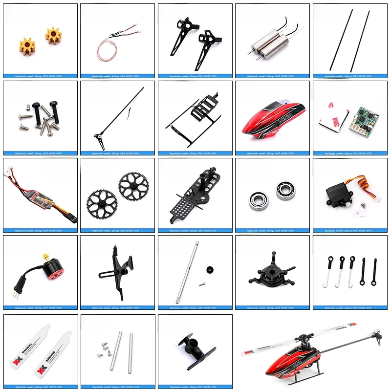 Wltoys XKS K110S K110 RC hélicoptère accessoires Servo lame engrenage moteur Rotor tête queue auvent ESC conseil pour K110S pièces de mise à niveau