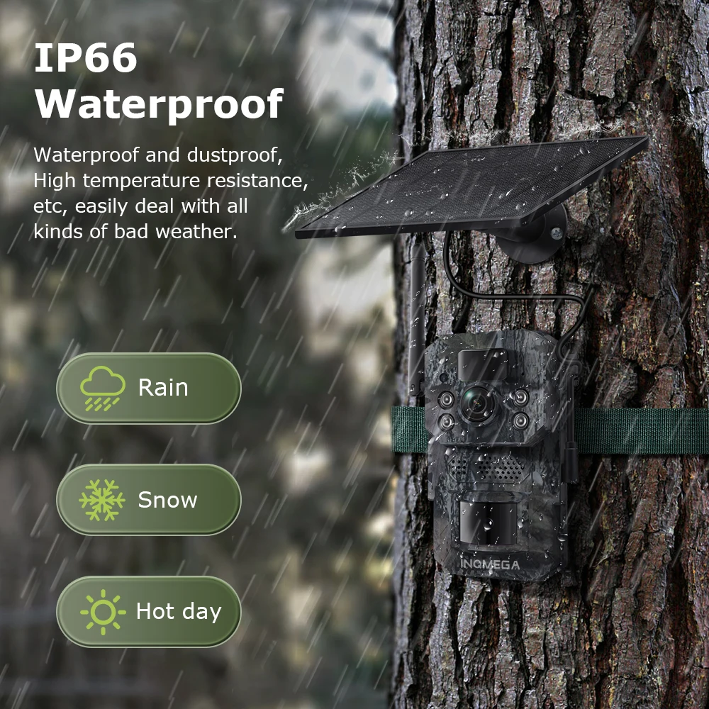 5MP 4MP Wildlife Camera Outdoor Surveillance Cam with 940 Invisible Night Vision Built in Battery Forest Hunting Animal Detect