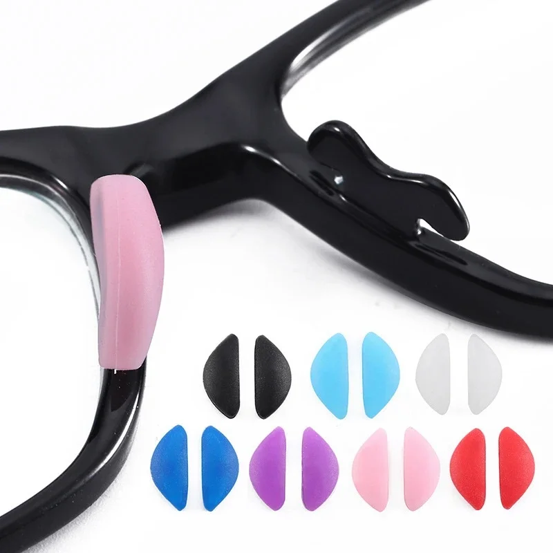 Coussinets nasaux antidérapants en Silicone, 1 paire, pour pression demi-lune, confortables sur les lunettes, insérés
