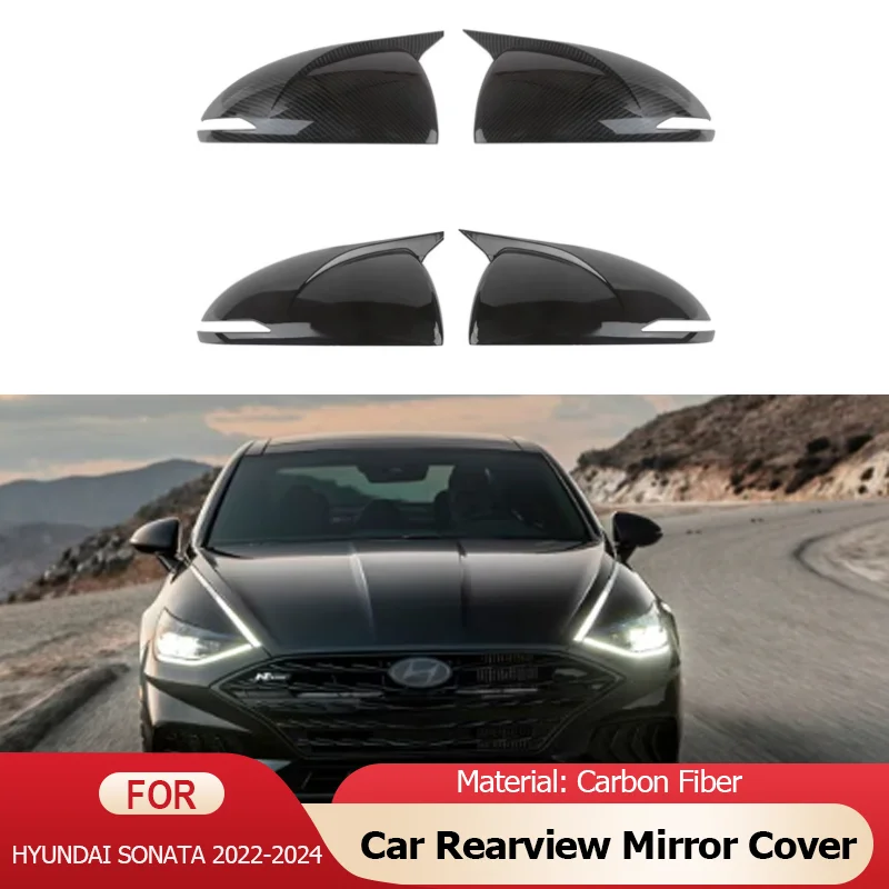 

Car Rearview Side Mirror Cover Wing Cap Exterior Door Rear View Case Trim Accessories for Hyundai Sonata 10th DN8 2022 2020~2024