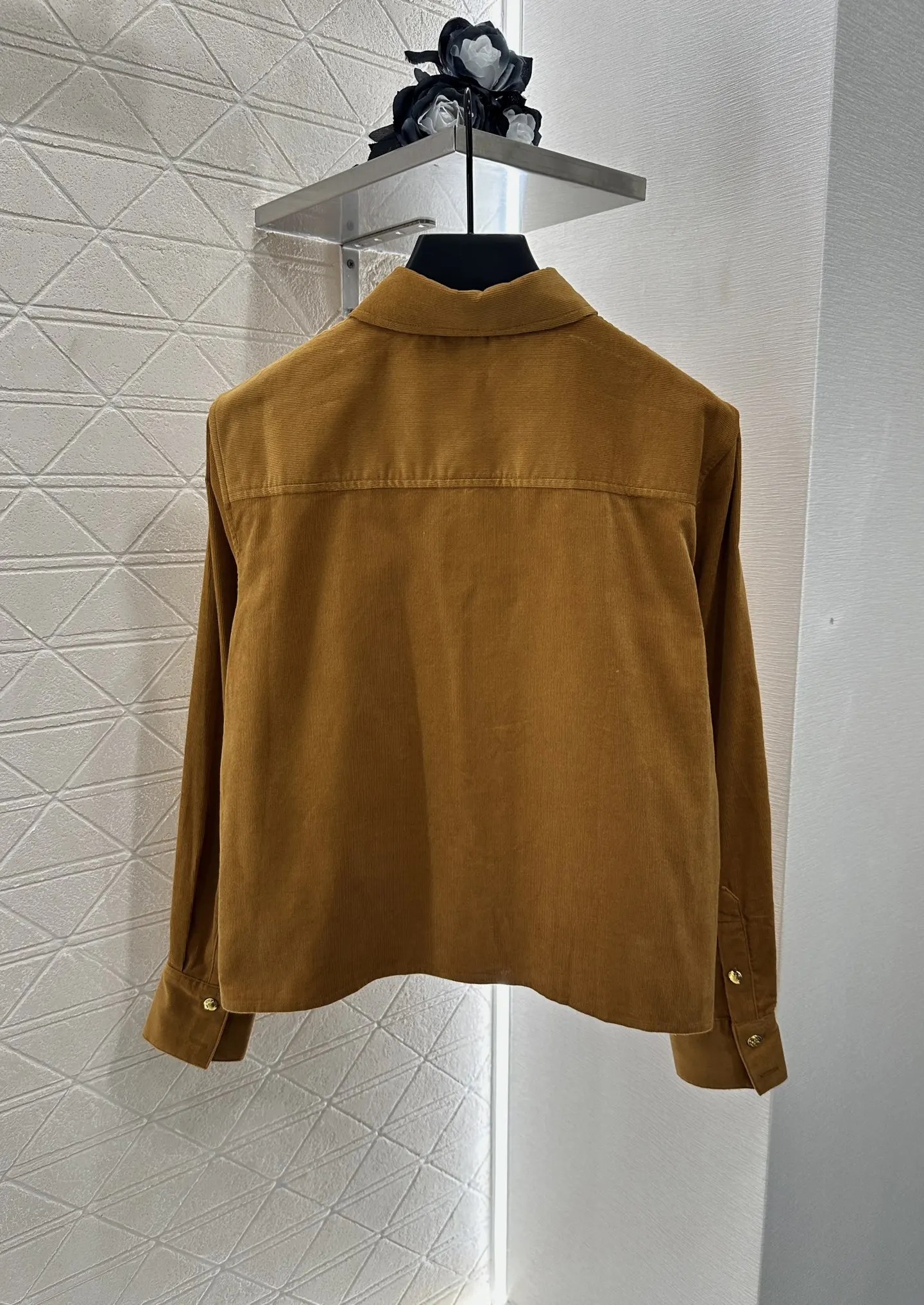 

2025 New Product Collar Pocket Shirt Coat Corduroy All Cotton Material Retro Brown Suitable for Autumn / Winter 334
