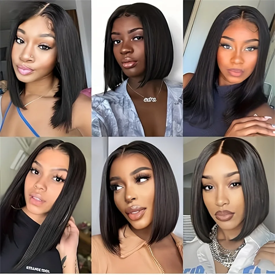 200% Density Brazilian Bone Straight Short Bob Wig 13x4 Human Hair Lace Frontal Wig 13x6 Hd Lace Front Wigs For Women Gifts