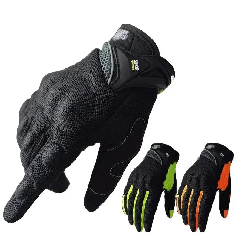 SUOMY Respirant Doigt Complet Racing Moto Gants Qualité Stylishly Décoré Antidérapant Portable Gants Taille S-XXL Noir