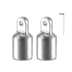 Bimini Top Eye End Cap Fits 1 Inch(25mm) OD Round Tubing, 316 Stainless Steel,Bimini Top Fittings(2 Packs)