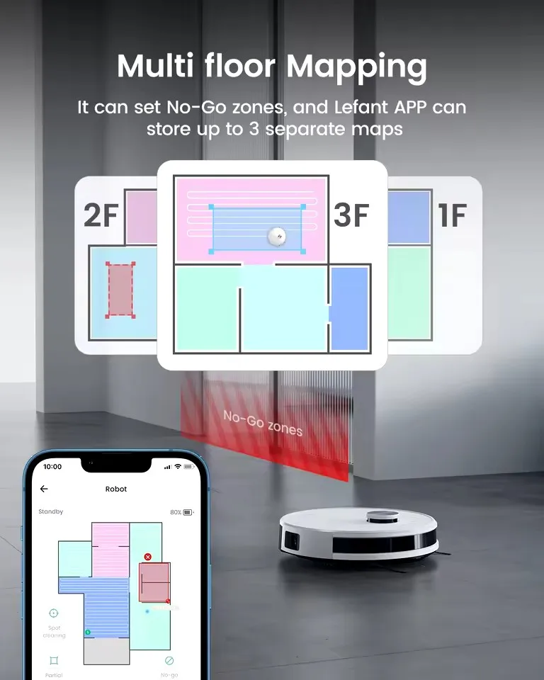 M1 Robot Vacuum Cleaner with Multi-Floor Mapping, 4000Pa, 4000 mAh Battery, LDS Navigation,APP/Alexa,smart Home appliance