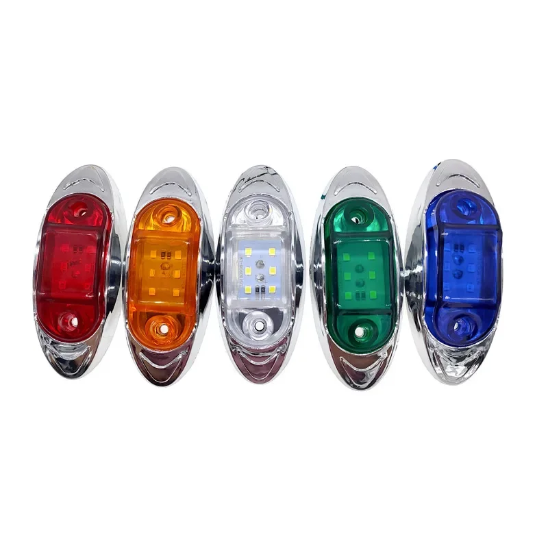 2 pièces étanche 6LED marque latérale lampe indicateur de dégagement voiture camion remorque camion 24V lumière cinq couleurs lampe de signalisation
