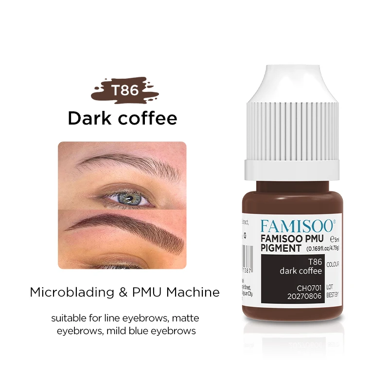 

2025 New FAMISOO 5ml Brown Eyebrow Tattoo Eyebrow Pigment Ink Professional Microblading Pigment Permanent Makeup Eyebrows