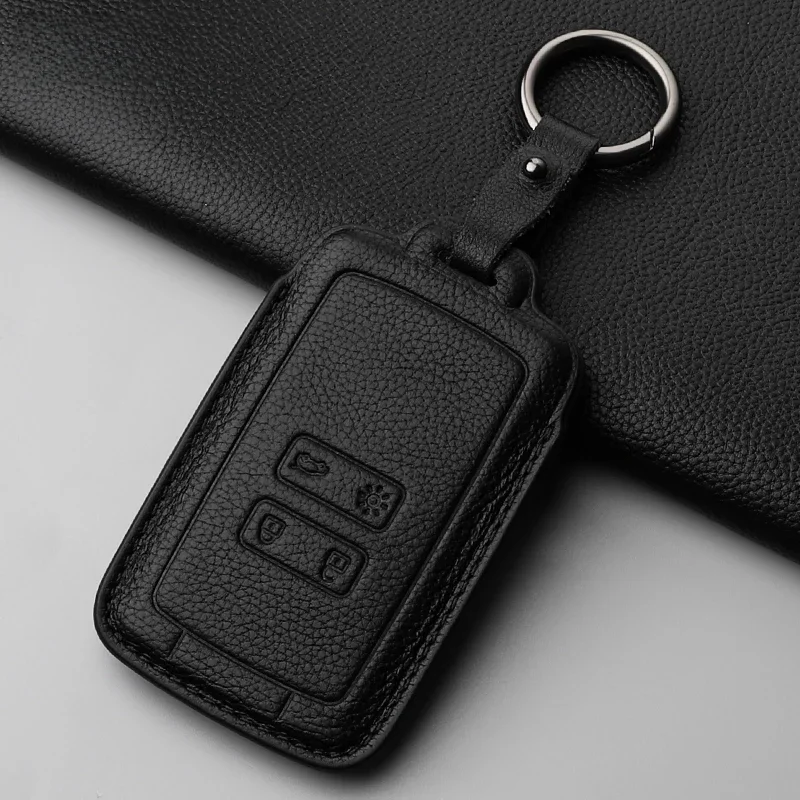 Étui en cuir véritable pour clé de voiture, coque pour Renault Koleos Captur Megane Clio scénique Talisman Arkana pour Dacia Sandero Fob