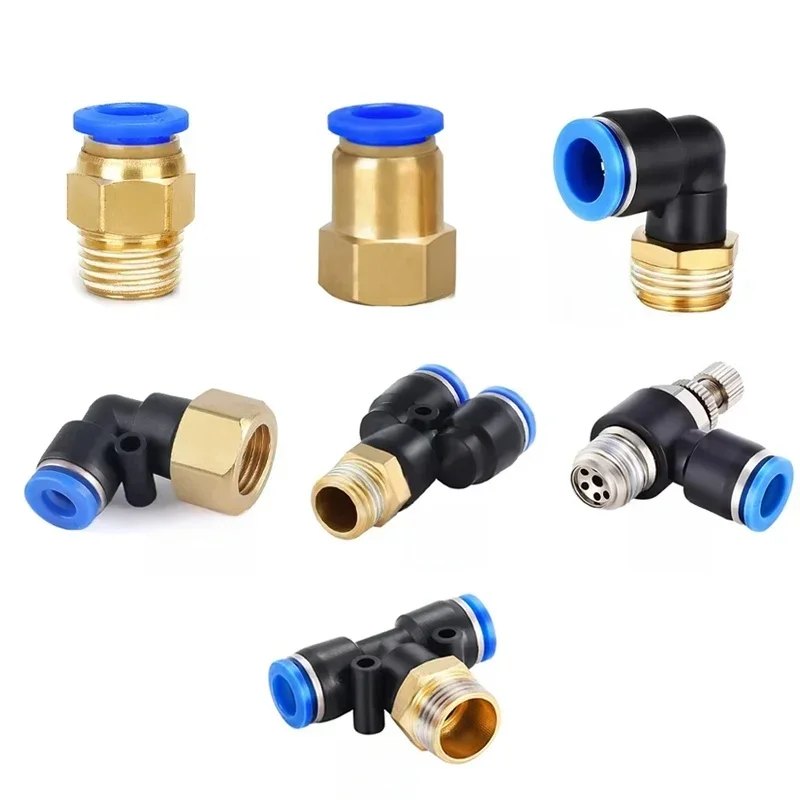 1 SZTUK Pneumatyczne szybkozłącze PCF PC PL SL PB 4MM-12mm Złączka węża 1/4" 1/8" 3/8" 1/2" BSPT Złączka rurowa z gwintem zewnętrznym — zdjęcie 2