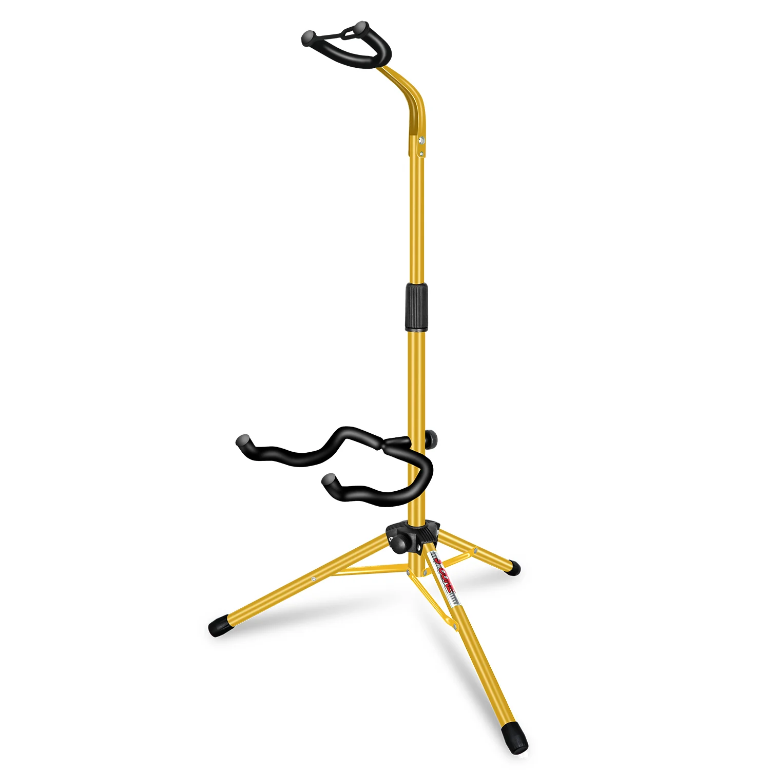 5 Core Guitar Stand Floor Adjustable Heavy Duty w Neck Holder for Acoustic Electric Classic Bass - GSH HD YLW
