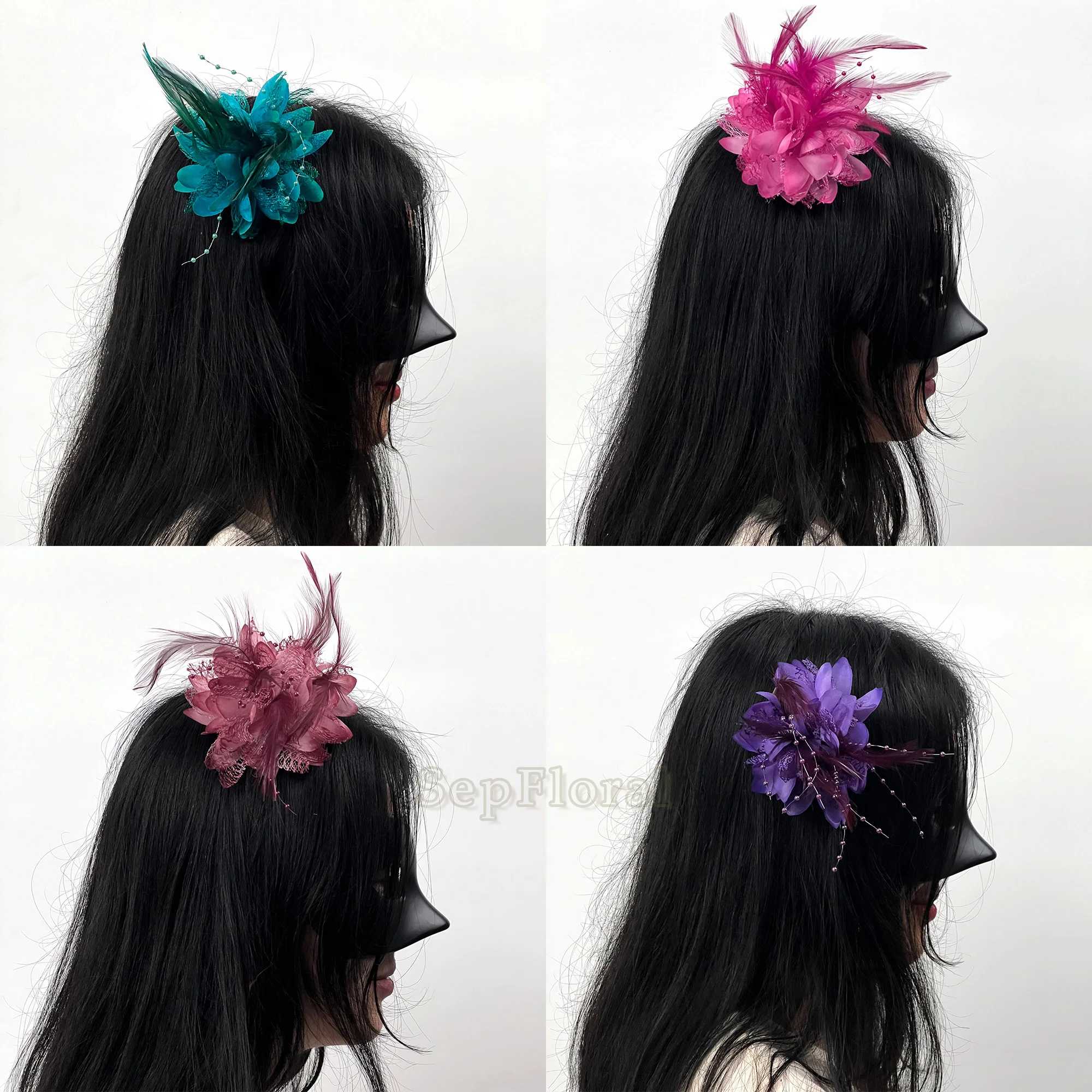 10CM 20Colors Feather Corsage Wedding Fascinator Hat Party Deby Hair Decor Accessories Hairclip