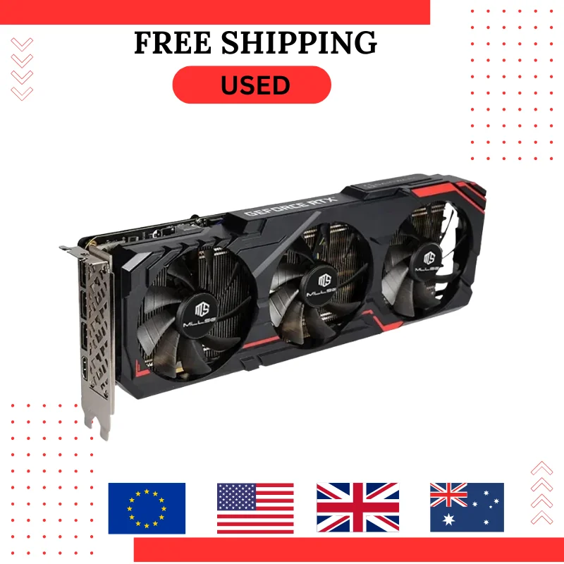 Б/У RTX 3070 8 ГБ NVIDIA GPU Placa De Video GDDR6 256 бит