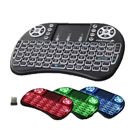 Mini Teclado Controle Usb Touchpad Smart Tv Tv Box Pc Ps3- Iluminado