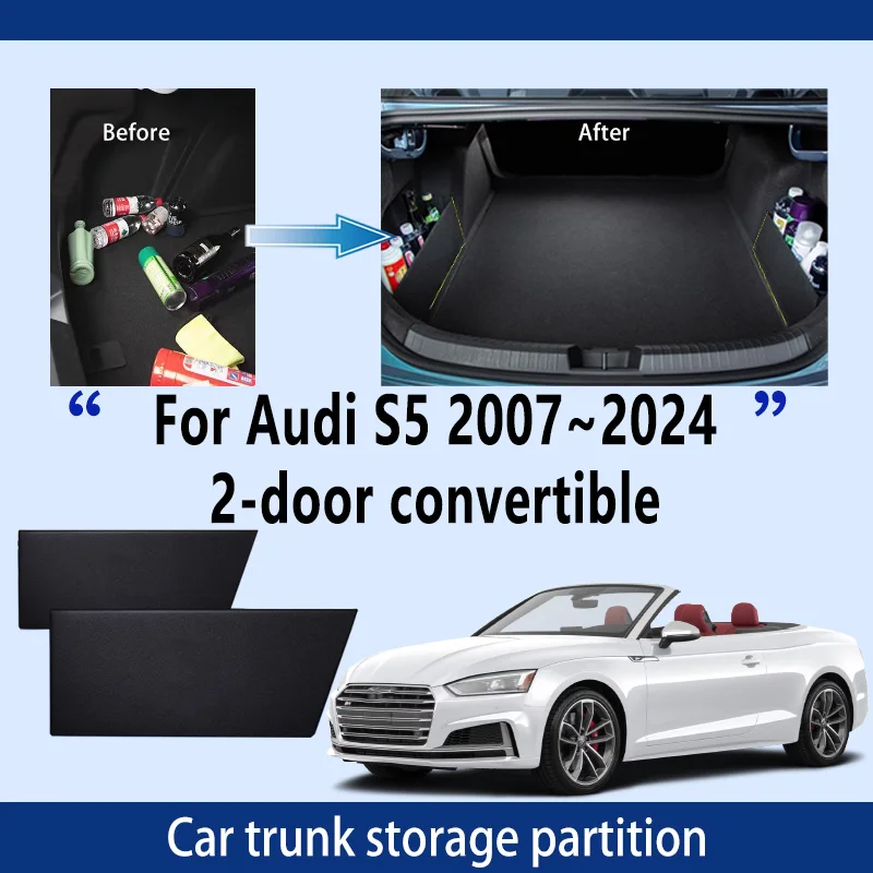 

Car Accessories For Audi S5 2007~2024 23 convertible Trunk Storage Partition Multifunction Storage Auto Interior Parts Organizer