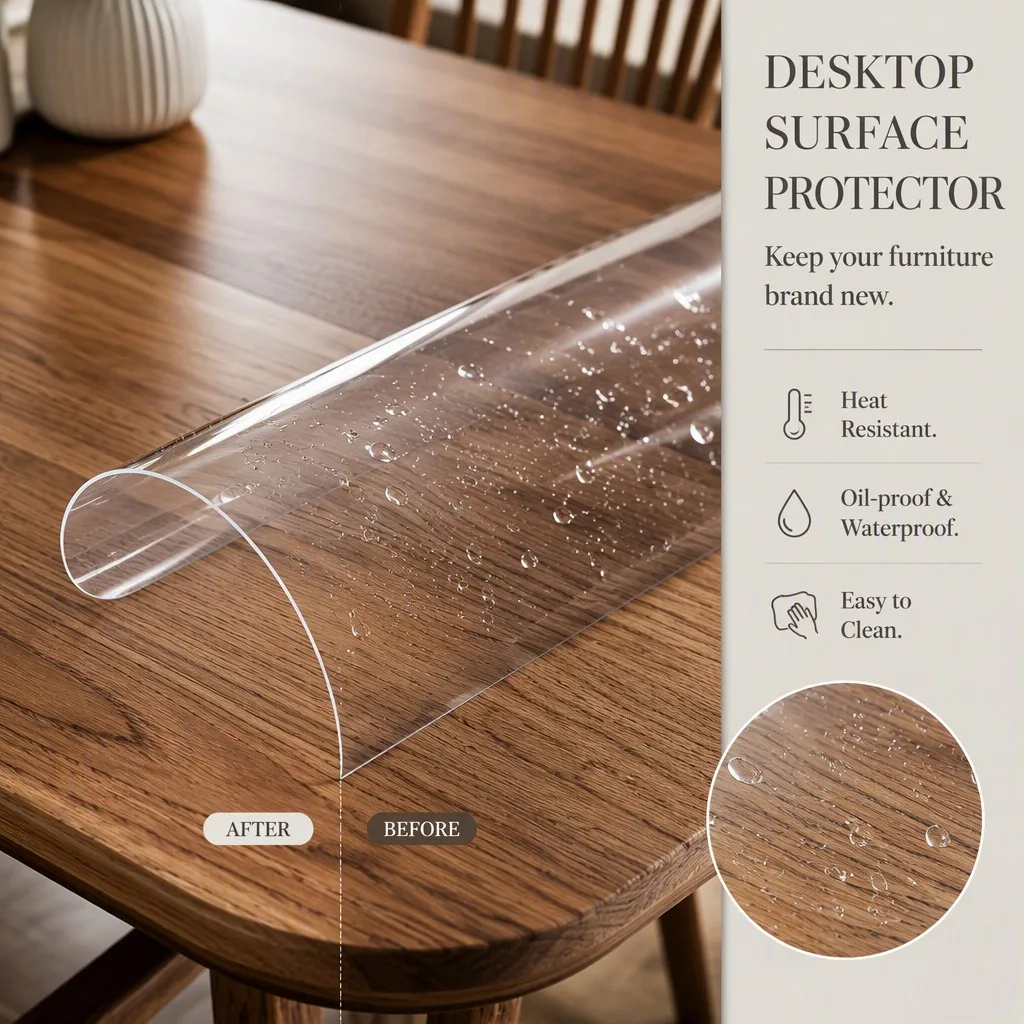 Clear Shatterproof Window Film Roll High Transparency PET Protective Glass Film Anti Scratch for Window Table Desk