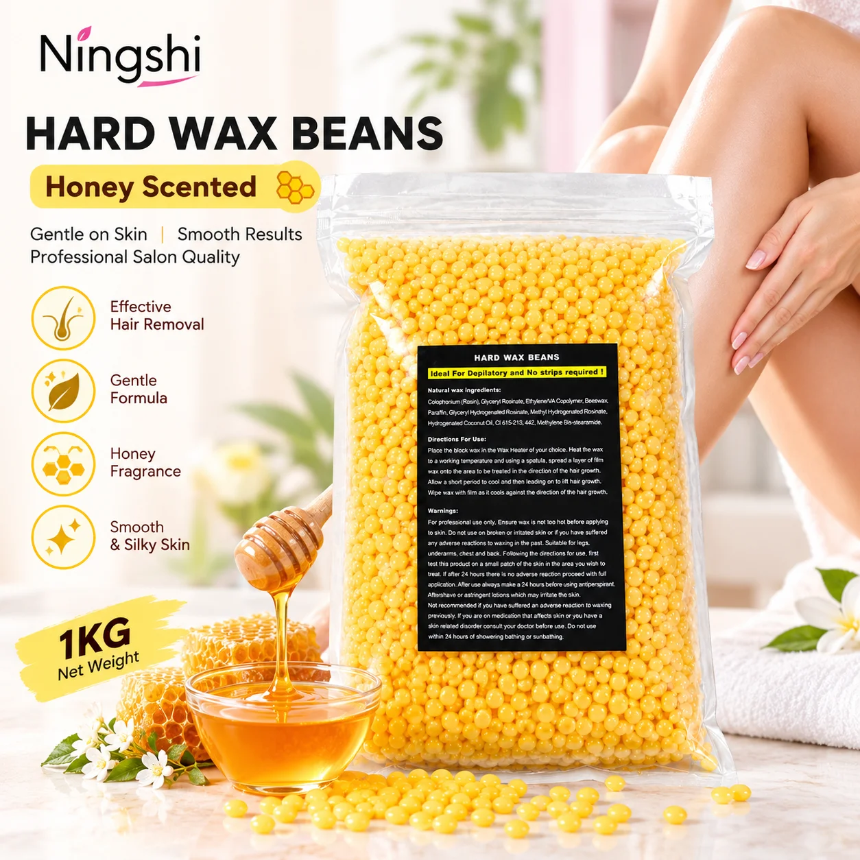 1kg commercial honey scented hair removal wax beads professional beauty salon full body hair removal hard wax beads