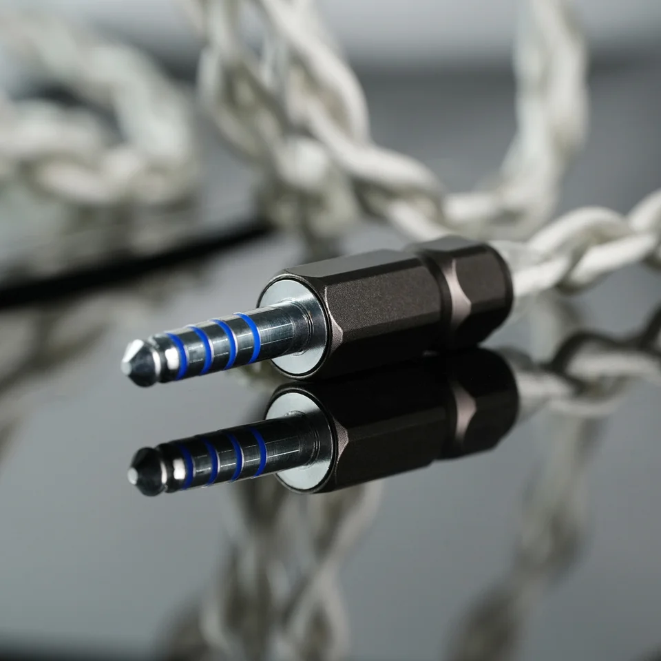 ZiSin-341 IEM Cable 4.4mm Silver Plated Plug, Compatible with MMCX