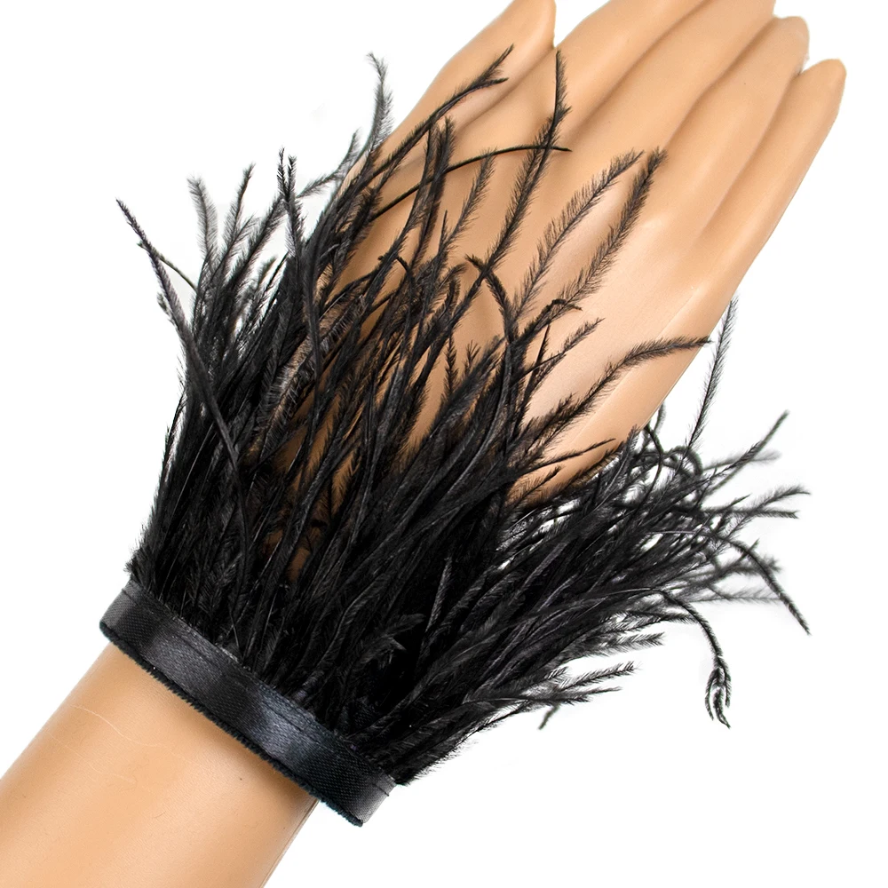 Ostrich Feather Cuffs Black Feather Wrist Cuffs Feather Cuffs Snap on Feathers Snap Bracelet Sleeves Customized