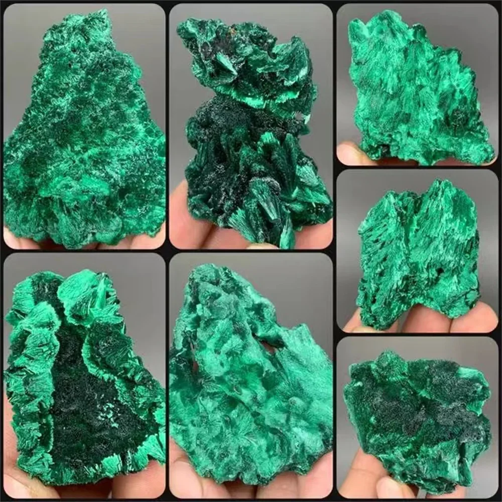 AliExpress NONE Natural Green Malachite Raw Stone Rough Crystal Clastic Rock Cube Collectible Gravel   Minerals Specimen Home Garden