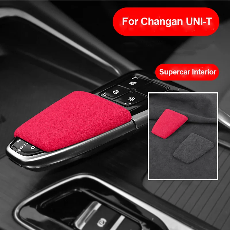 

Suede Car Gear Shift Knob Cover Shift Sticker Decorations Car Accessories for Changan UNI-T UNIT UNI T 2020 2021 2022 2023 2024