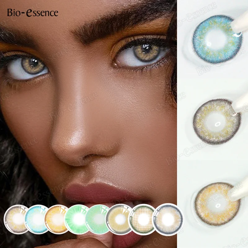 Bio-essence Colour Contact Lenses Natural Brown Eye Color Yearly Disposable Blue Grey Contacts Soft Lens High Quality Pupils