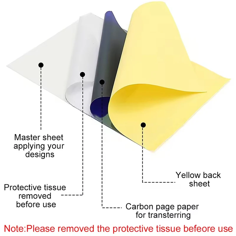 ورق نقل الوشم من KAYSION ورق استنسل A4، استنسل نقل مكون من 4 طبقات، لوازم، متوافق مع ITP05/M08F/P90/MHT-P8009 #3
