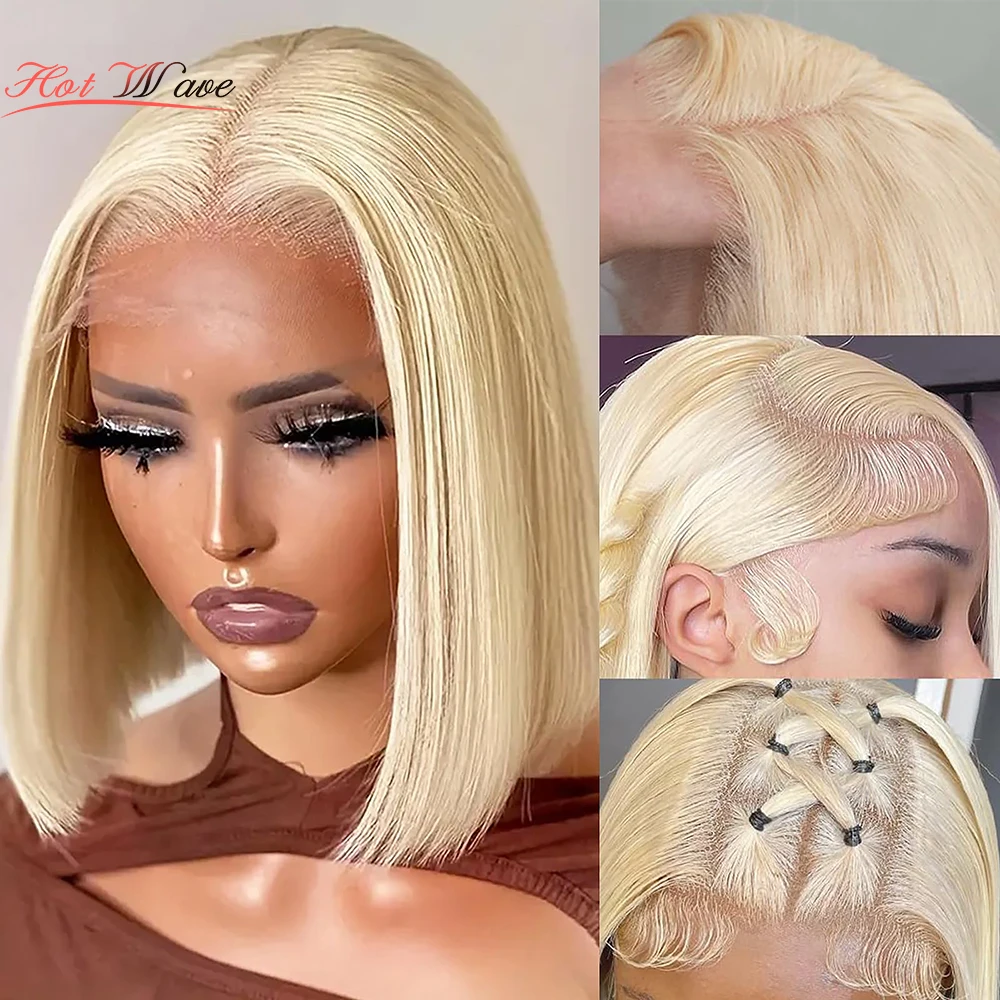 

Blonde Bob Wig Human Hair T-Part Lace Frontal Wigs Human Hair Pre Plucked With Baby Hair 613 Bob Wigs for Women Short Bob Wigs