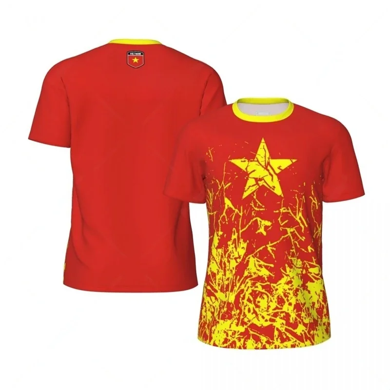 AliExpress Vietnam Flag Graphic Football T Shirts Mens National Emblem 3D Printed Sports T-shirt Running Bike Soccer Tennis Fitness Tees