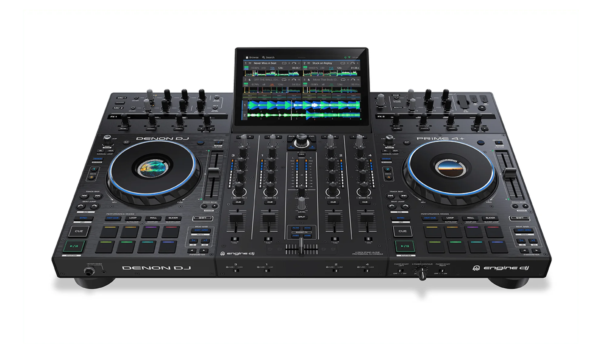 

NEWLY NEW PRIME4XUS Prime 4 4-deck Standalone DJ Controller System with 10" Touchscreen