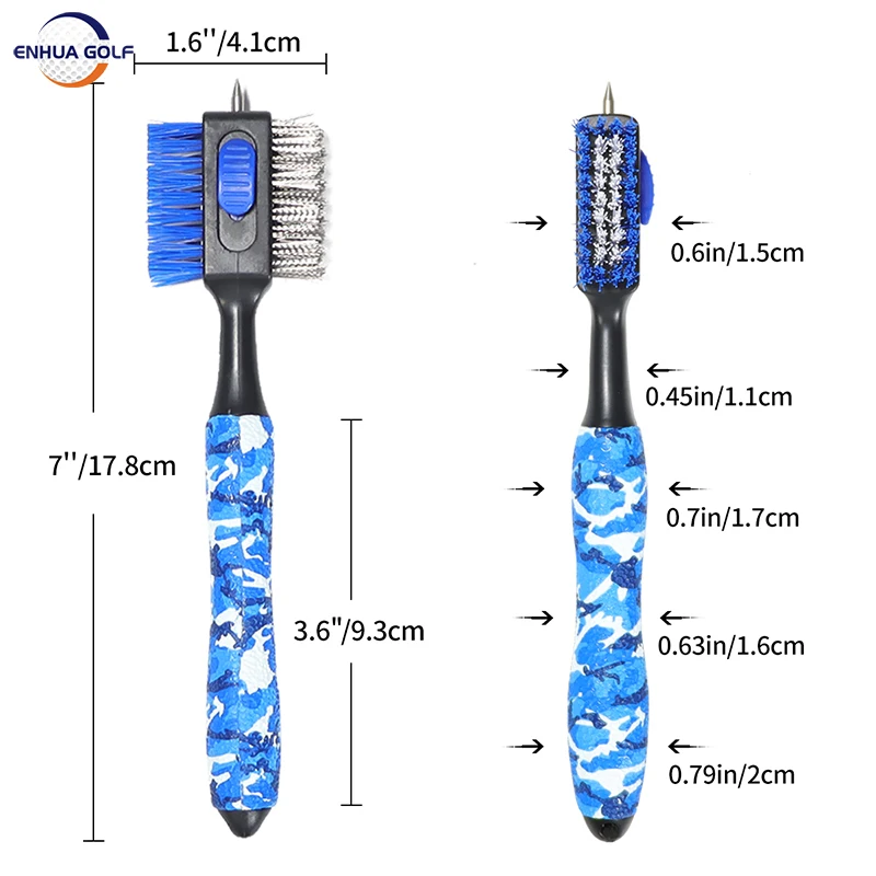 Golf Club Brush Golf Pole Putter Double Sided Groove Cleaner Cleaning Brushes for Outdoor Exercise Golf Accessories For Men Gift