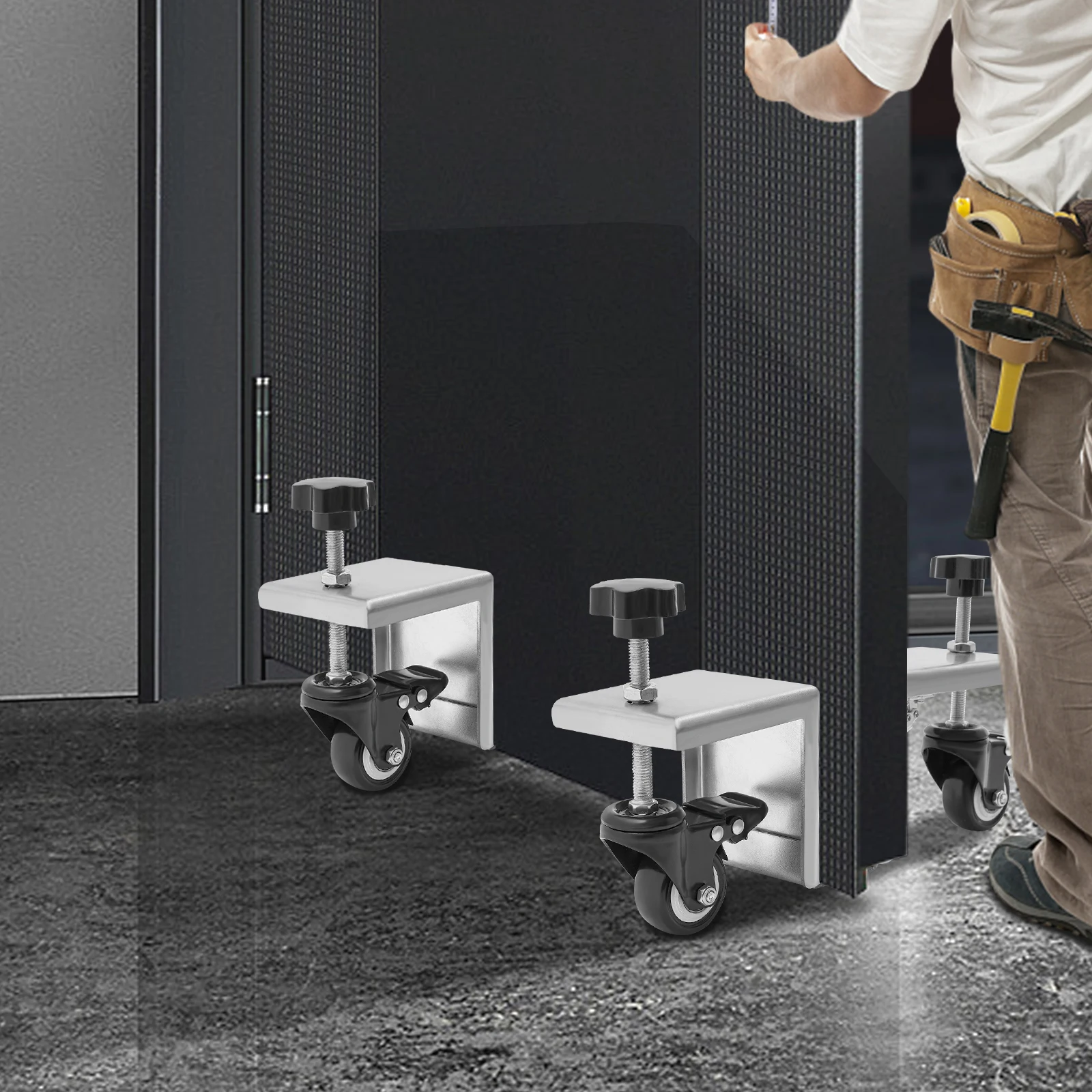 Silver Iron Door Installation Tool, Installation Tool for Doors 1.375 to 1.75 Inches Thick, Door Installation Tool Kit